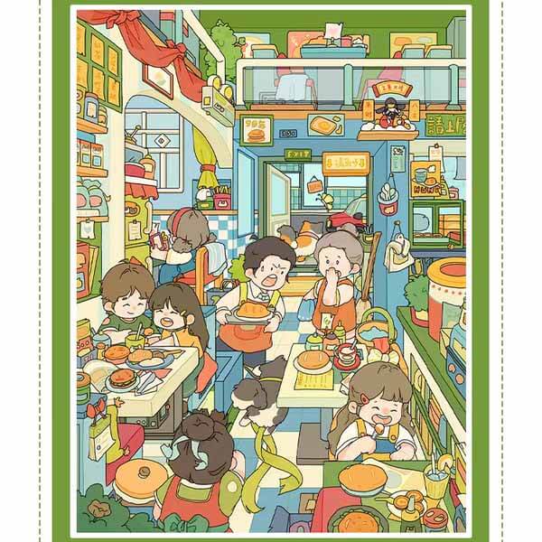 Artisan Street DIY 3D Scene Stickers 4 Cute Scenes(L)