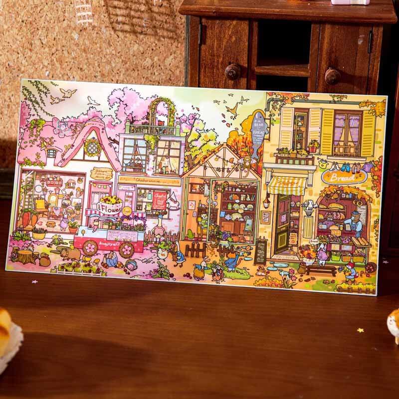 Tail Town DIY 3D Scene Stickers 2 Cute Scenes(XL)