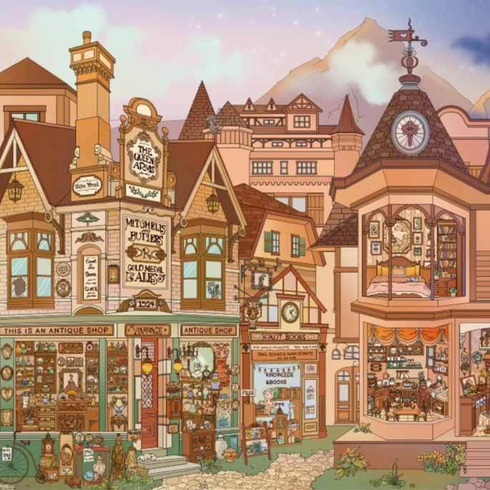 Aurora Town DIY 3D Sticker Cute Miniature Scenes(XXL)