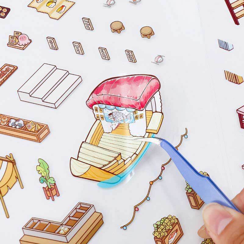 Interesting Landscape DIY 3D Scene Stickers 4 Cute Miniature Scenes(L)