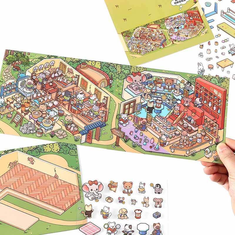 Coastal & Woodland Charms DIY 3D Scene Stickers 4 Cute Miniature Scenes(S)