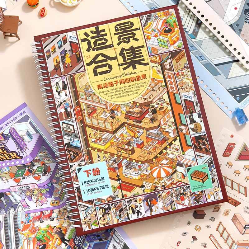 City Collection Book DIY 3D Scene Stickers 2 Cute Scenes(L)