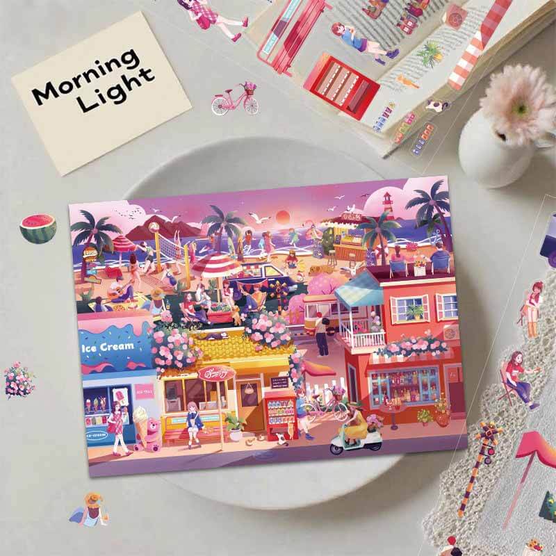 Coastal Twilight DIY 3D Scene Stickers 2 Cute Scenes(L)