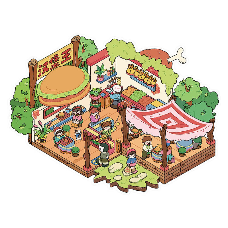 Creative Life DIY 3D Scene Stickers Lovely 2 Miniature Scenes(L)