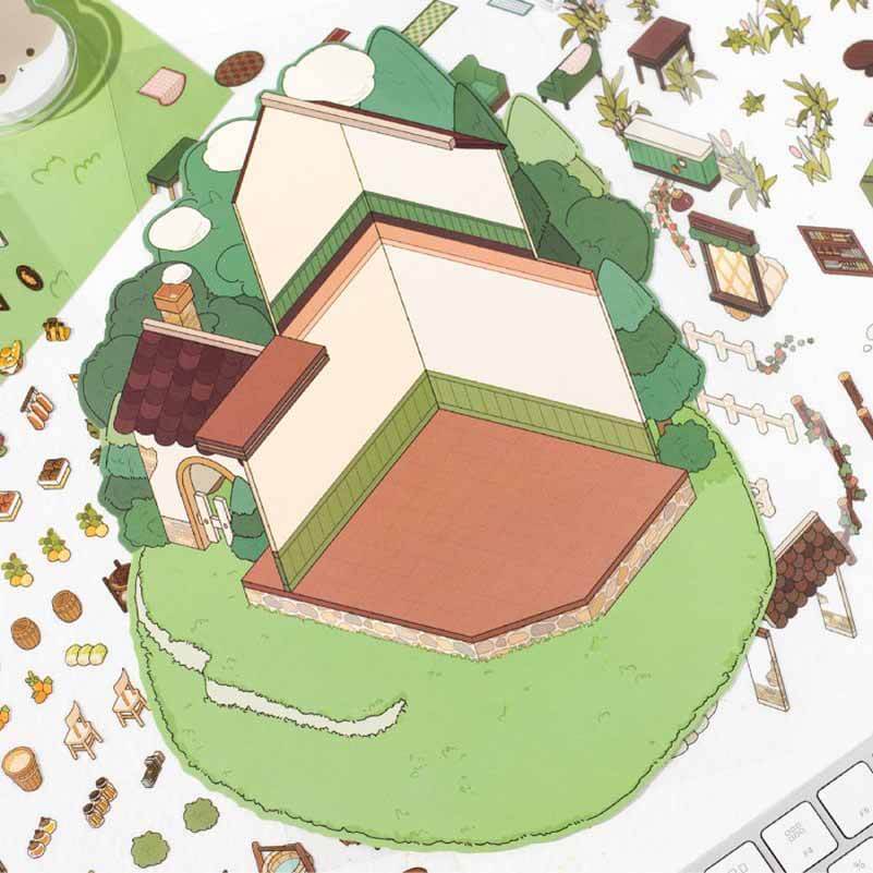 Fun House DIY 3D Scene Stickers 2 Cute Miniature Scenes(L)