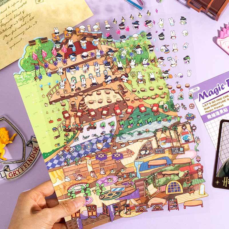 Apartment Theme DIY 3D Scene Stickers - 2 Cute Miniature Scenes