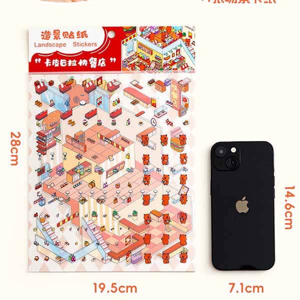 Street Treats DIY 3D Scene Stickers 4 Cute Miniature Scenes(L)