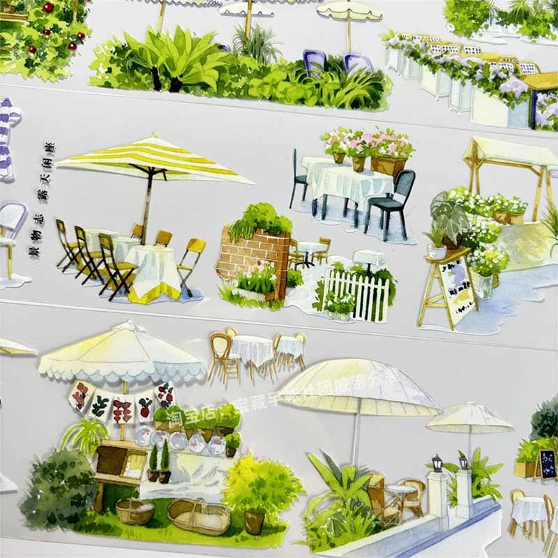 Open Air Seating Journaling Scene Collage Washi Tape