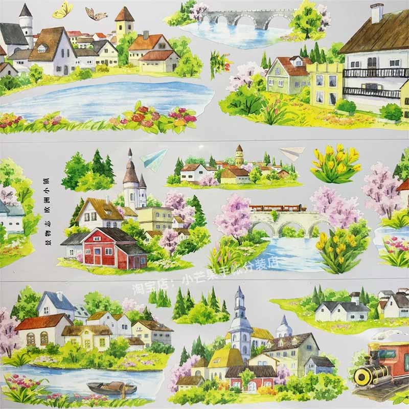 European Town PET Journal Collage Sticker