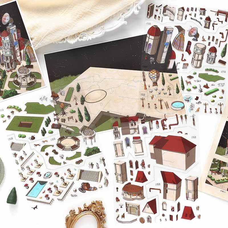 Wonder Feast DIY 3D Scene Stickers With Guide Lines(L)