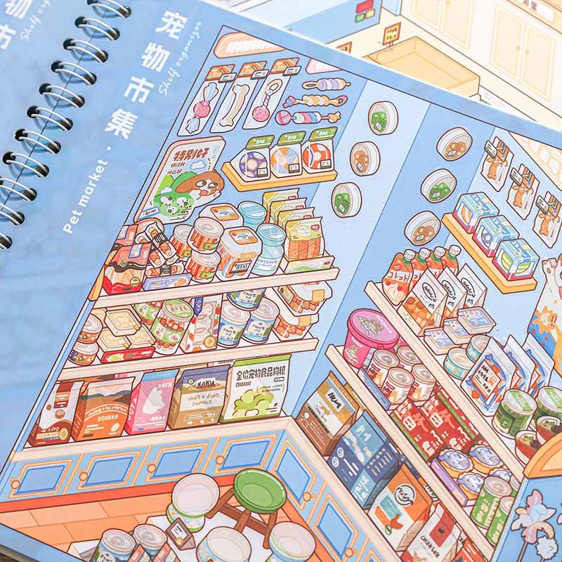Shelf Storage Book 3D Scene Stickers DIY Stickers(M)