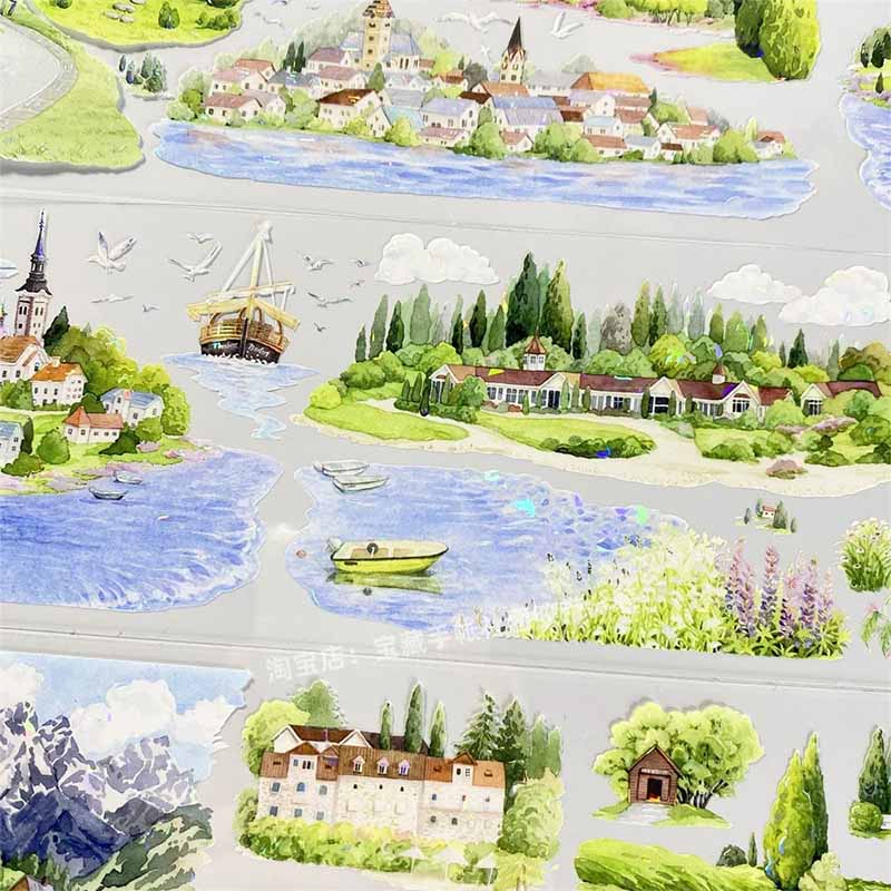 Strolling in New Zealand PET Journal Collage Sticker