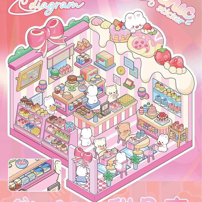 Dreamlike Realm Book 3D Scene Stickers With Guide Lines(S)