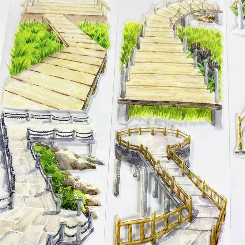 Coastal Walkway PET Journaling Scene Tape