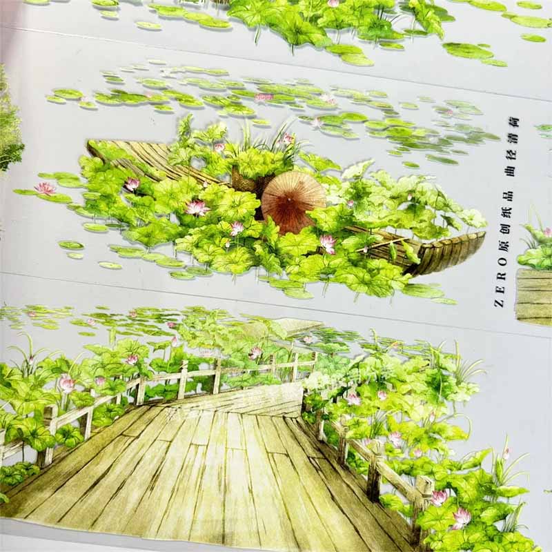 Quiet Lotus Path PET Journaling Scene Tape
