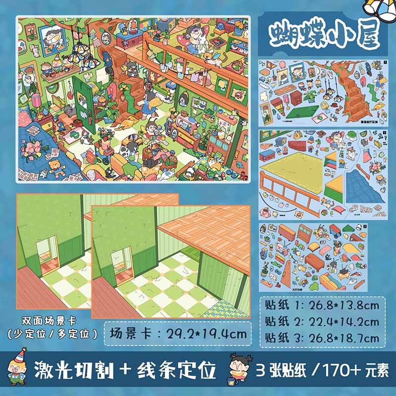 Fairy Encounter DIY 3D Sticker 2 Cute Miniature Scenes(L)