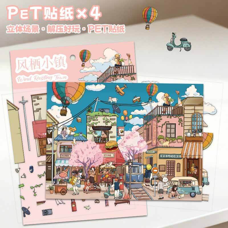 Coastal Twilight DIY 3D Scene Stickers 2 Cute Scenes(L)