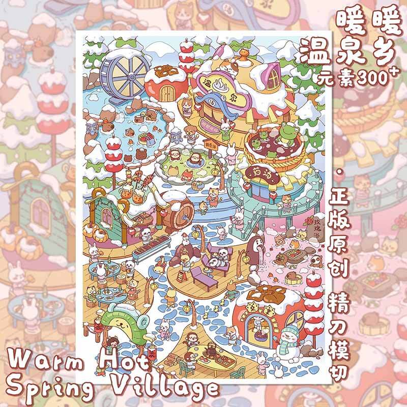 Snow Haven DIY 3D Sticker 3 Cute Miniature Scenes(L)