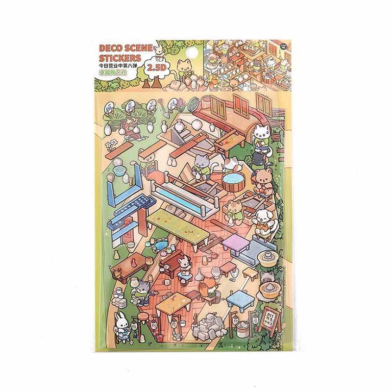 Coastal & Woodland Charms DIY 3D Scene Stickers 4 Cute Miniature Scenes(S)