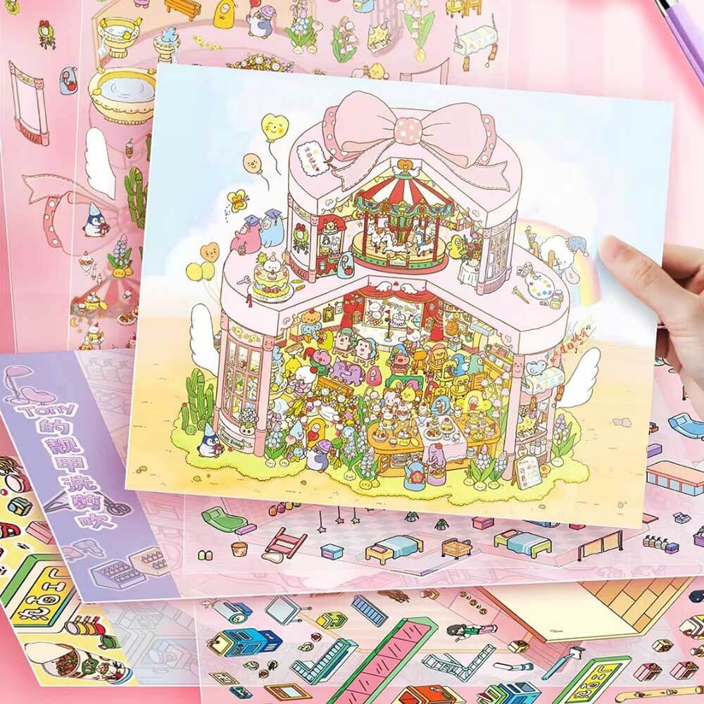 Jolly Factory DIY 3D Scene Stickers 3 Cute Miniature Scenes(L)