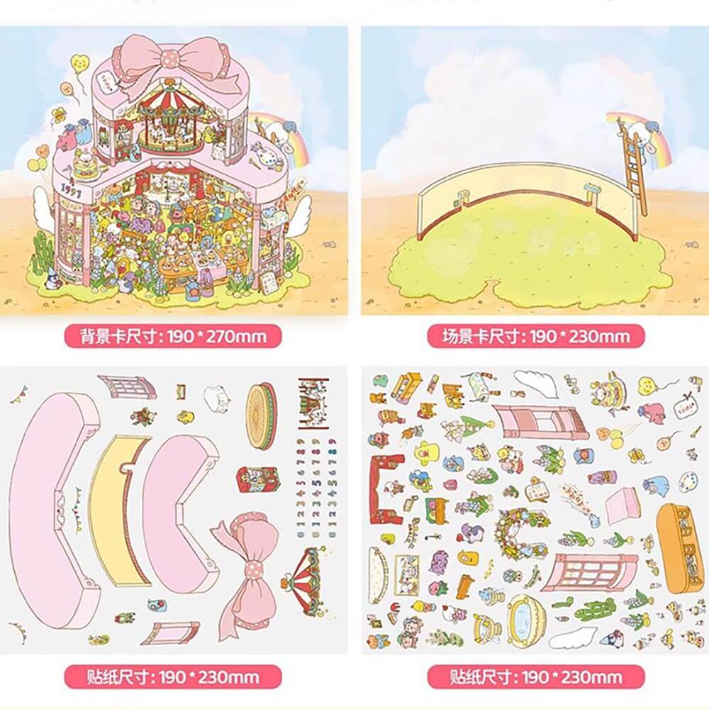 Jolly Factory DIY 3D Scene Stickers 3 Cute Miniature Scenes(L)