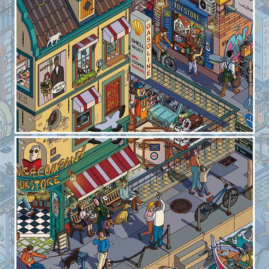 Old Dream Lane DIY 3D Scene Stickers 3 Cute Scenes(L)