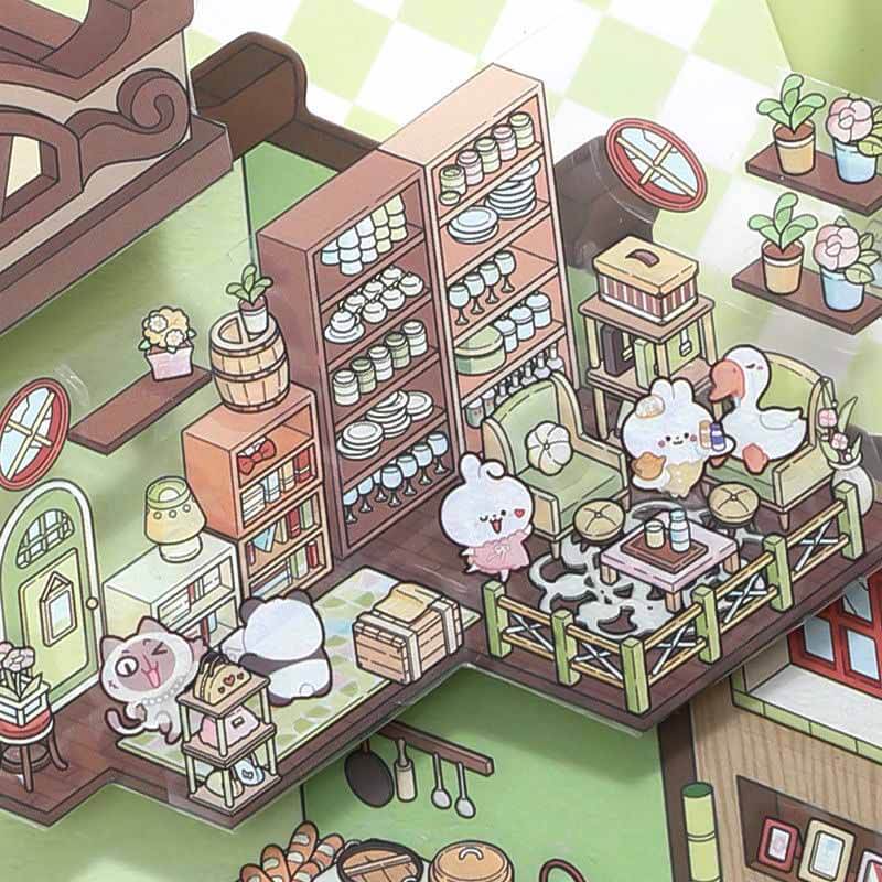 Magic Ark World DIY 3D Scene Stickers - 4 Cute Miniature Scenes