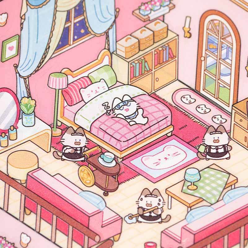 Fantasy World DIY 3D Scene Stickers 4 Cute Miniature Scenes(L)
