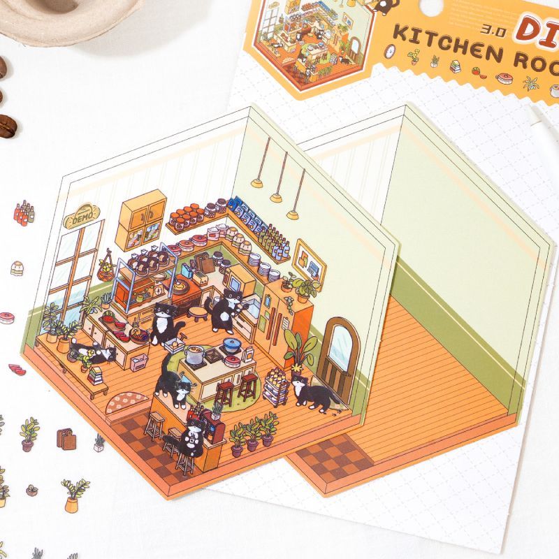 Warm Breezes DIY 3D Scene Stickers 4 Cute Miniature Scenes(S)