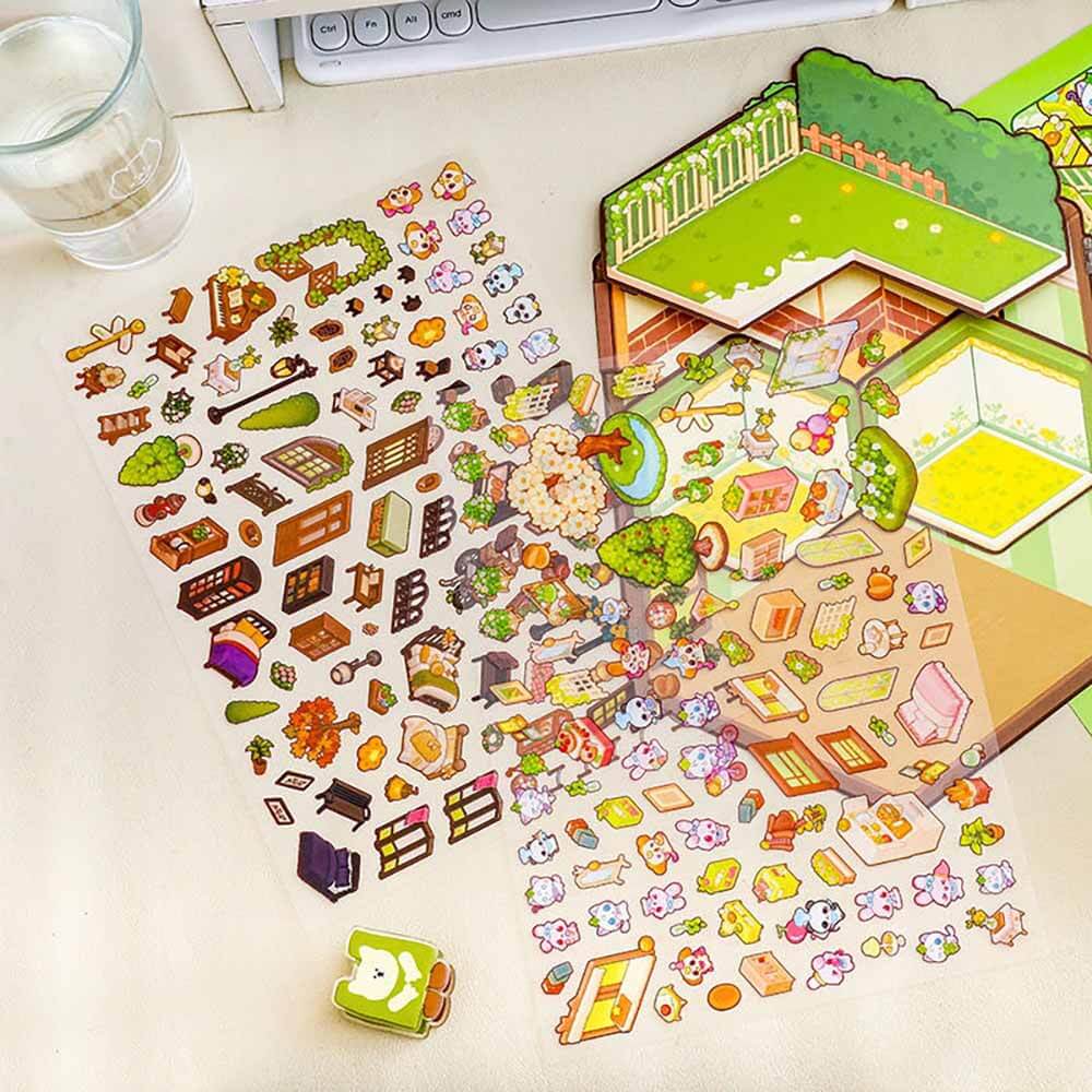 Apartment Homestay DIY 3D Scene Stickers 2 Cute Miniature Scenes