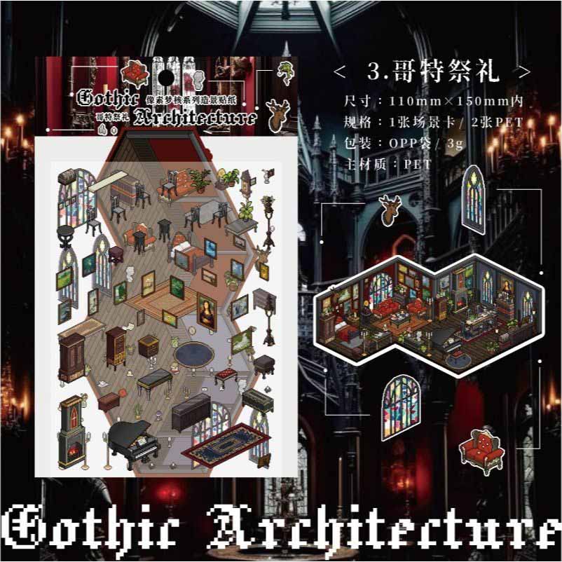 Darkwave Dreams DIY 3D Scene Stickers 4 Cute Miniature Scenes