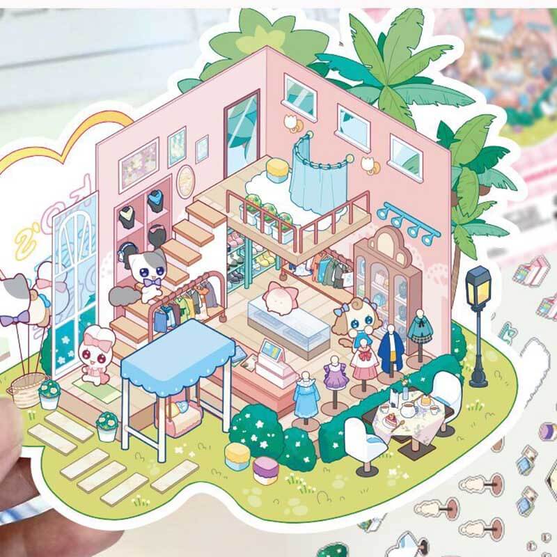 Knock & Create Tales DIY 3D Scene Stickers 4 Cute Miniature Scenes