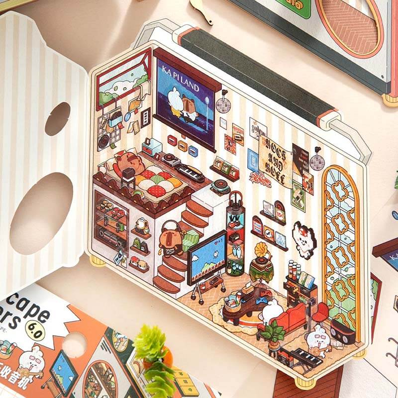 Moments & Moods DIY 3D Scene Stickers 4 Cute Miniature Scene(S)