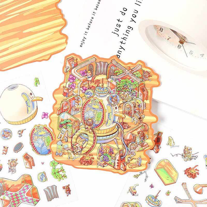 Urban Escape DIY 3D Scene Stickers 4 Lovely Miniature Scenes(S)