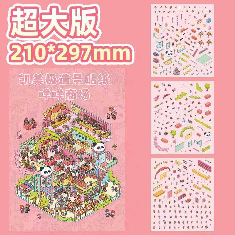 The Happy Hub DIY 3D Scene Stickers 2 Cute Miniature Scenes
