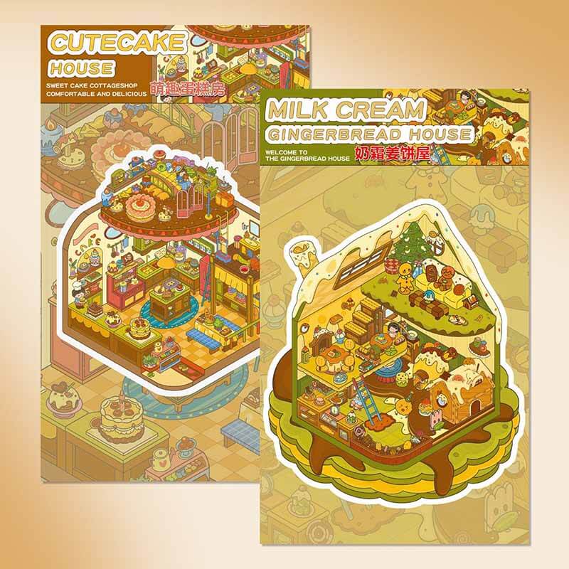 Sweet Wonderland DIY 3D Scene Stickers 2 Cute Miniature Scenes(L)