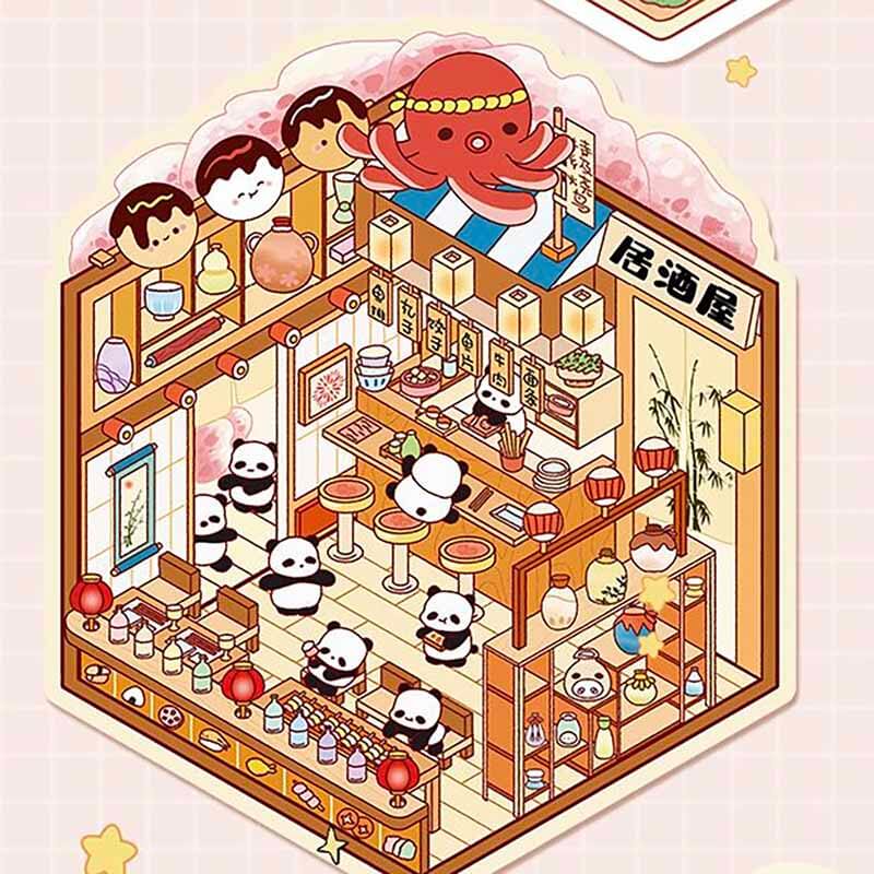 Autocollants 3D DIY Furry Friends Tycoon : 4 scènes miniatures mignonnes