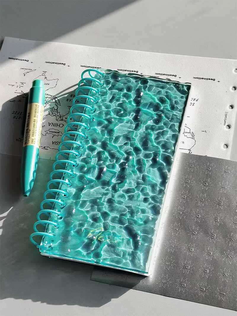 Acrylic Wave Open-Flip Self-Sticky Notebook - A6