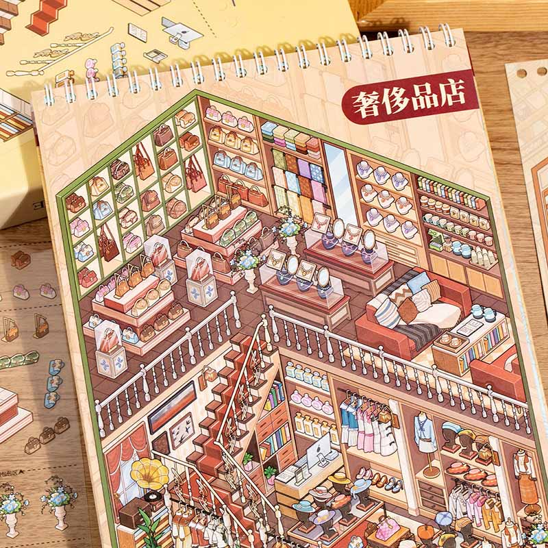 Shop Organisation Book 3D Scene Stickers DIY Stickers(L)