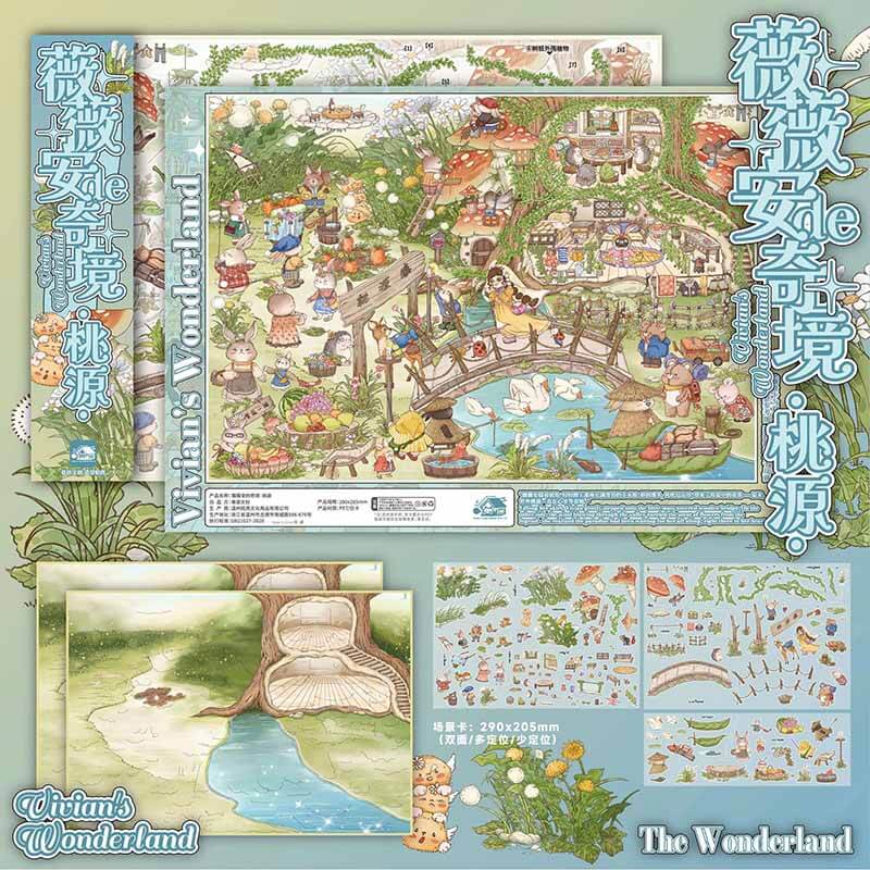 Dream Origin DIY 3D Sticker 4 Cute Miniature Scenes(L)