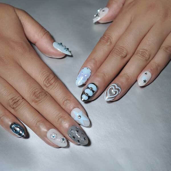 Art Garden Press On Nails Blueberry Cream