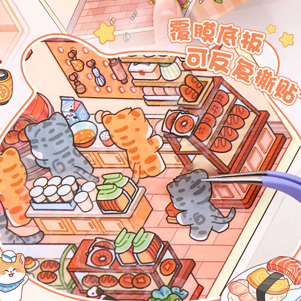 Critter Shop DIY 3D Scene Stickers 4 Cute Miniature Scenes