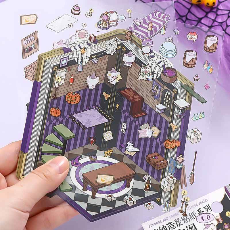 Magic Ark World DIY 3D Scene Stickers - 4 Cute Miniature Scenes
