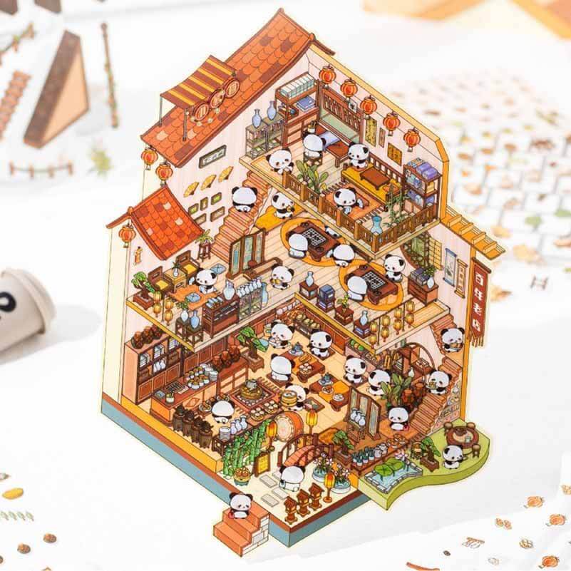 Fun House DIY 3D Scene Stickers - 2 Cute Miniature Scenes