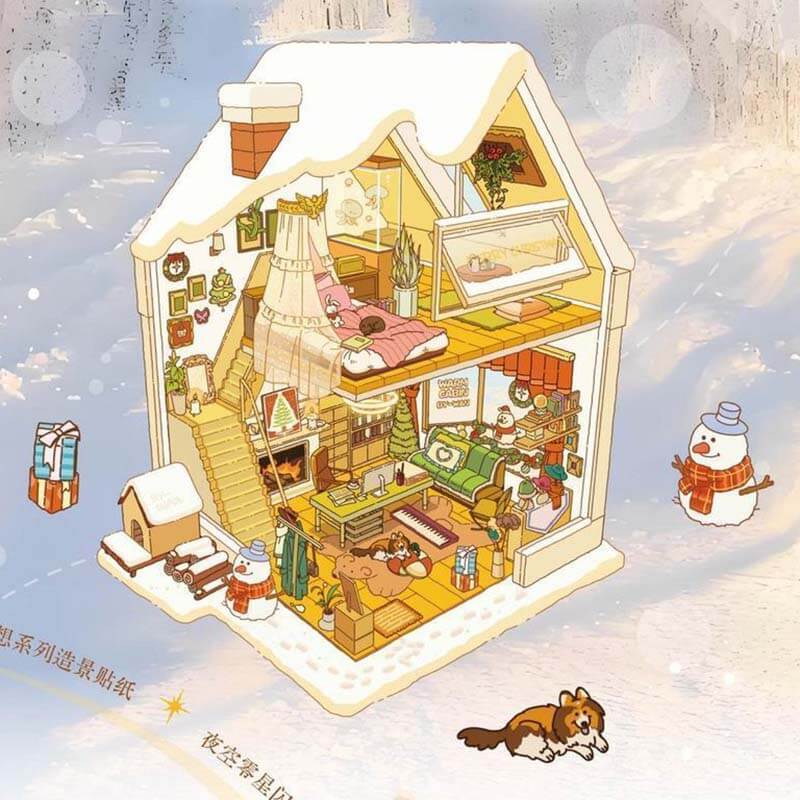 Eternal Reverie DIY 3D Scene Stickers 4 Cute Miniature Scenes(S)