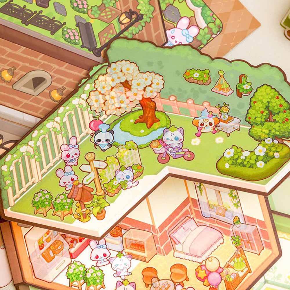 Apartment Homestay DIY 3D Scene Stickers 2 Cute Miniature Scenes