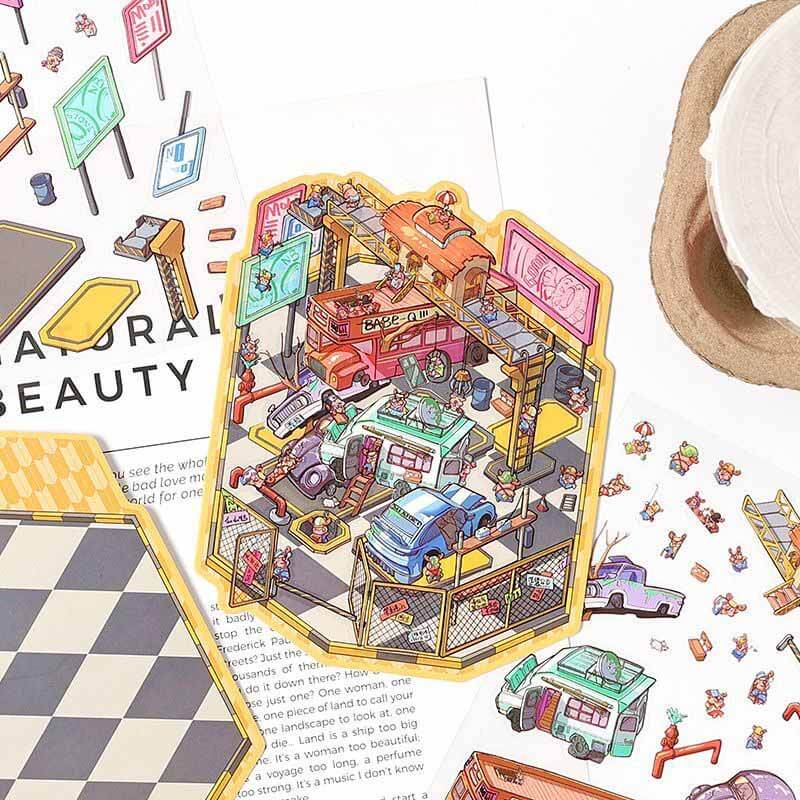 Urban Escape DIY 3D Scene Stickers 4 Lovely Miniature Scenes(S)