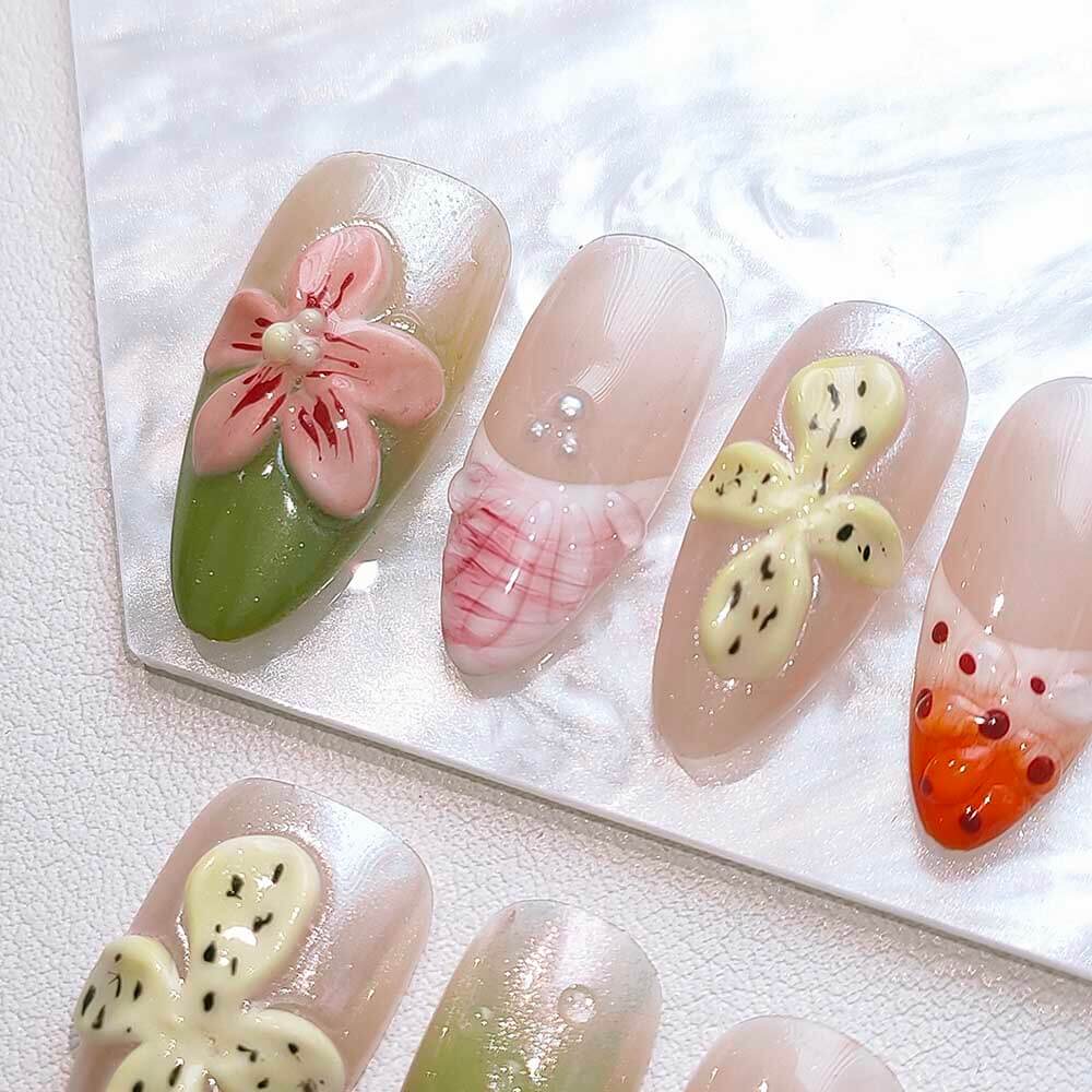 Beauty Art Garden Press On Nails Hibiscus Pop 133
