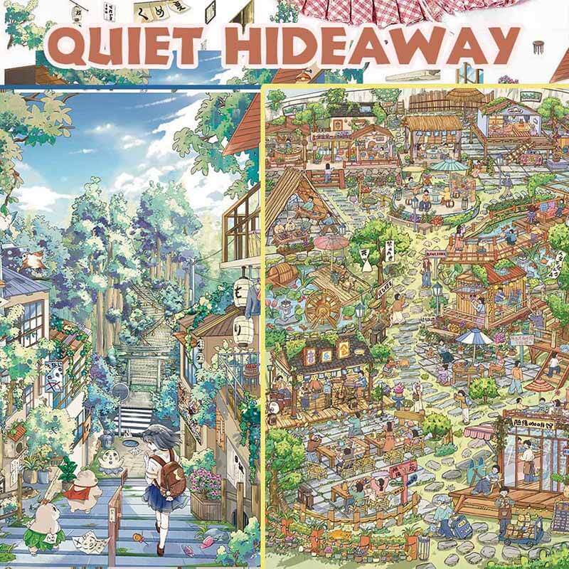 Quiet Hideaway DIY 3D Scene Stickers With Guide Lines(L)