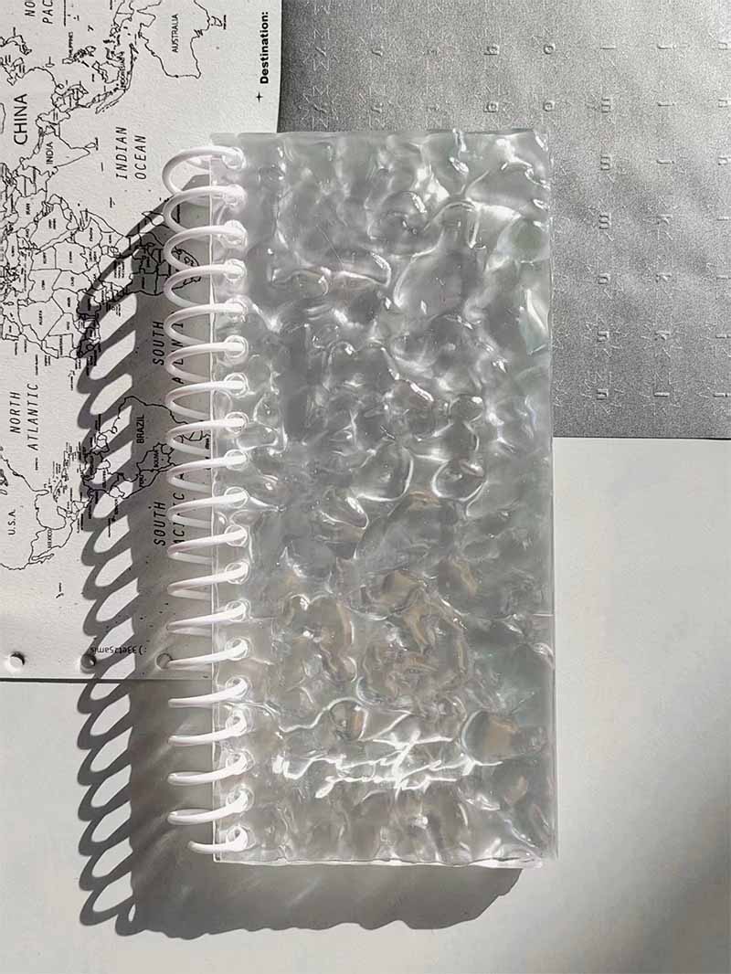 Acrylic Wave Open-Flip Self-Sticky Notebook - A6